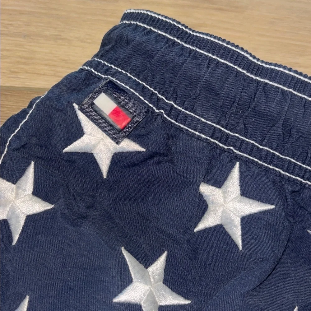 Vtg 90s Tommy Hilfiger  Intl Games Swim Shorts Trunks USA Flag Hip Hop size med